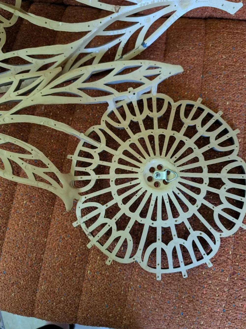 Vintage Off Yellow/Gold Plastic Flower Wall Hangings 1970s Decor